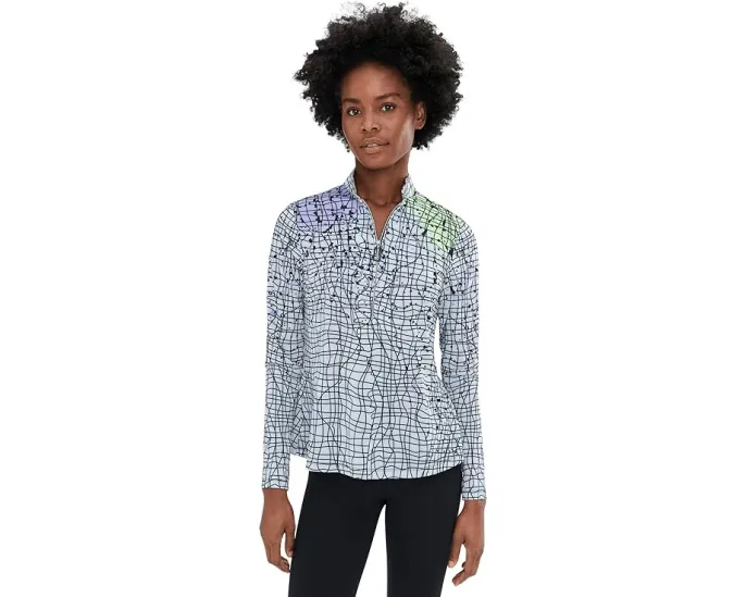 Топ Jamie Sadock с длинным рукавом и четвертью молнии Sunsense Gossamer с принтом