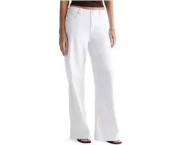 Джинсы Saige Wide Leg из мягкого денима белого цвета с высокой посадкой AG Jeans