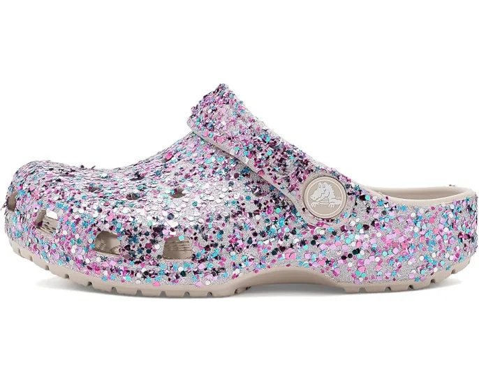 Crocs Classic Glitter Clogs блестящие сабо для малышей