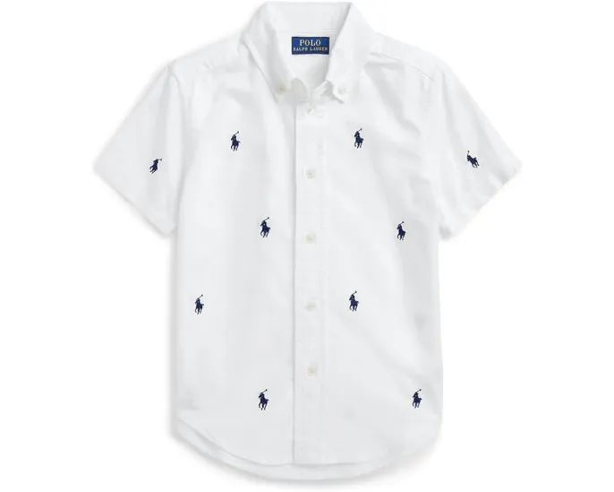 Polo Ralph Lauren рубашка Pony Oxford с коротким рукавом для малышей