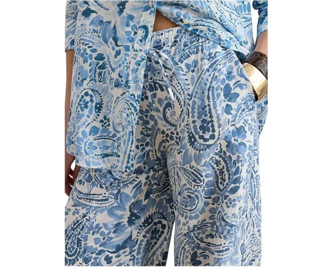 Брюки широкие Льняные с пайсли Paisley Linen Wide-Leg Lauren Ralph Lauren
