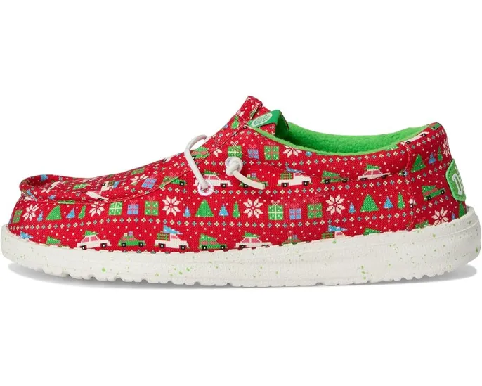 Hey Dude Kids Wally Holiday Sweater детские лоферы с новогодним принтом