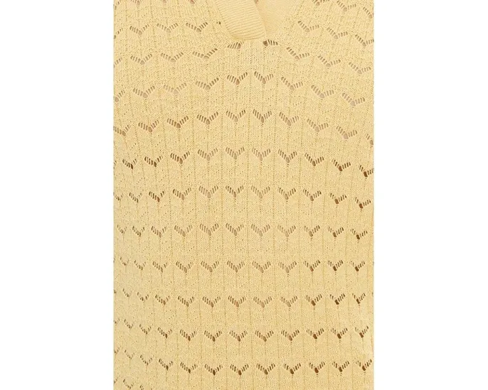 Heathered Cotton Tulip Pointel Collared Pullover