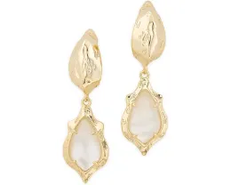 Серьги-гвоздики Kendra Scott Adriana с фигурной рамкой в виде ракушки