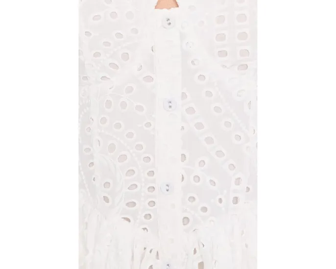 Миди-платье Avec Les Filles с V-образным вырезом и ажурной отделкой