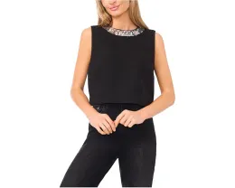 Топ без рукавов CeCe с отделкой из пайеток и потайной молнией