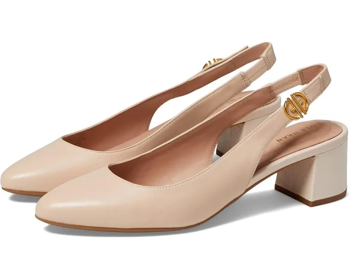 Лодочки The Go-To Slingback Pump 45 мм на устойчивом каблуке с леопардовым принтом от Cole Haan