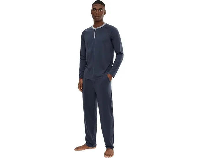 Хенли Malibu Collection Barefoot Dreams из трикотажной ткани с тремя пуговицами