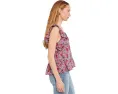 Petite Flutter Sleeve Peplum Woven Top with Ties