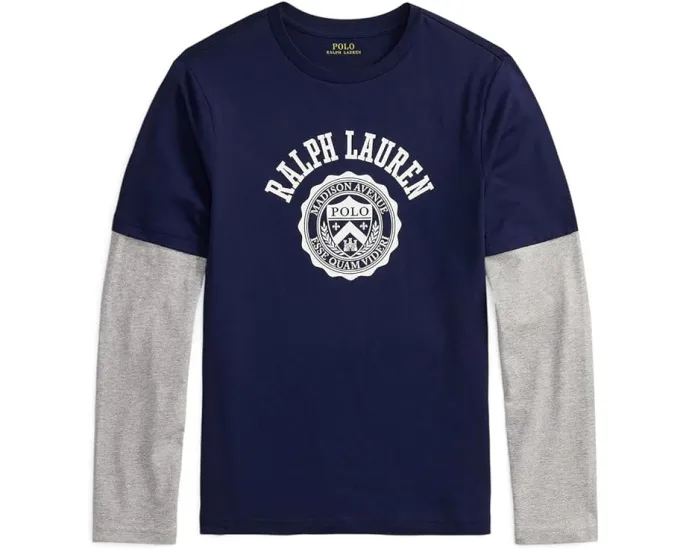 Футболка Polo Ralph Lauren Kids с логотипом и эффектом наслоения для детей постарше