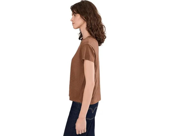 Кроп-футболка Michael Stars Grayson Cropped Crew Neck из хлопка Supima с прямым подолом