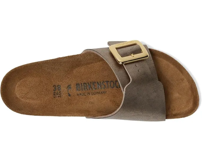 Сандалии Birkenstock Catalina Luxe Buckle с блестящим верхом Birko-Flor и пробковой стелькой