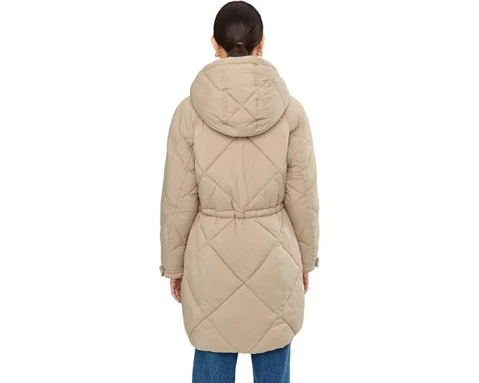 Длинная стеганая парка Levi's с капюшоном из шерпи