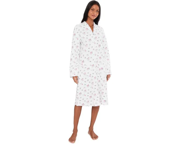 Eileen West стеганый халат с длинными рукавами на молнии