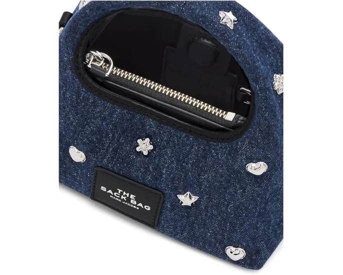 Микро сумка кроссбоди Mini Icon Stud Denim Micro с заклепками Marc Jacobs