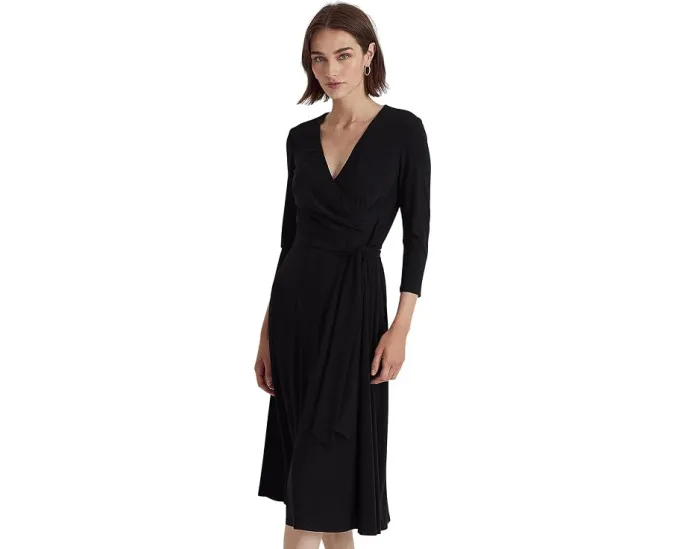 Платье миди Lauren Ralph Lauren из джерси с запахом