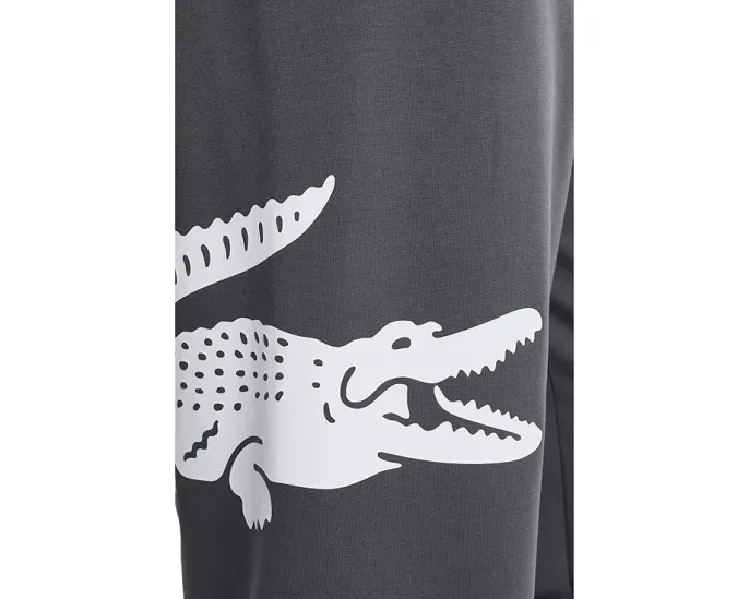 Брюки Lacoste для отдыха из флиса с принтом и прямым кроем