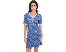 Ночная сорочка Karen Neuburger с рукавом до локтя и цветочным принтом