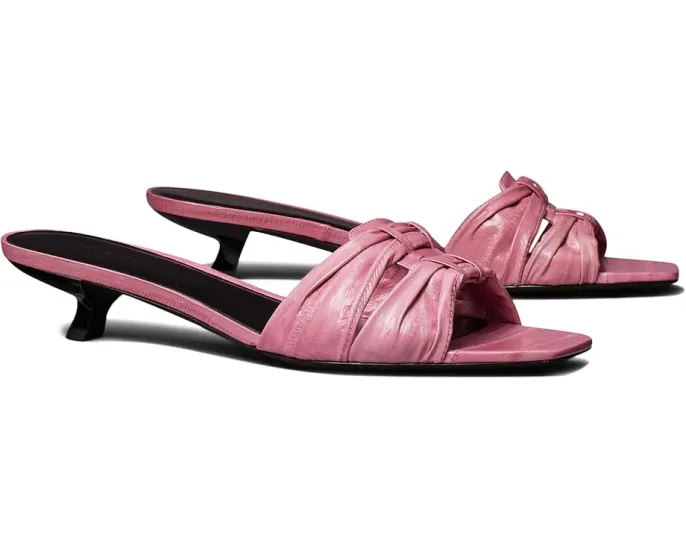 Босоножки Tory Burch 35 mm Ruched с квадратным носком и каблуком котенка