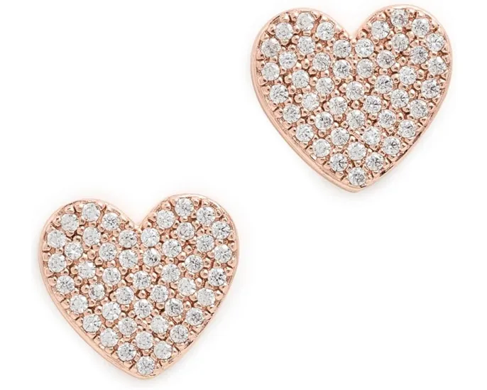 Серьги-гвоздики Yours Truly Pave Heart с камнями кубического циркония от Kate Spade New York