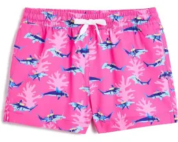 The Great Pink Sharks Lined Swim Trunk (Big Kid)
