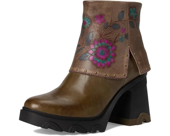 Ботильоны Carizma с ручной росписью и каблуком 9 см