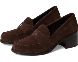 Tory Burch Лоферы на каблуке 55мм из замши с логотипом