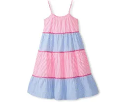 Платье миди Hatley Kids из смесового ситца с бретелями и ярусами