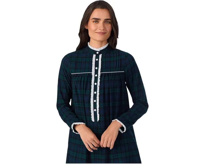 Ночная сорочка Lanz of Salzburg из фланели с высоким воротником 127 см