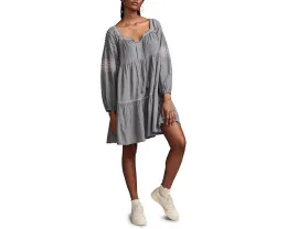 Embroidered Tiered Long Sleeve Mini