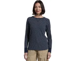 L.L.Bean Футболка Unshrinkable Mini-Waffle с длинным рукавом и полоской