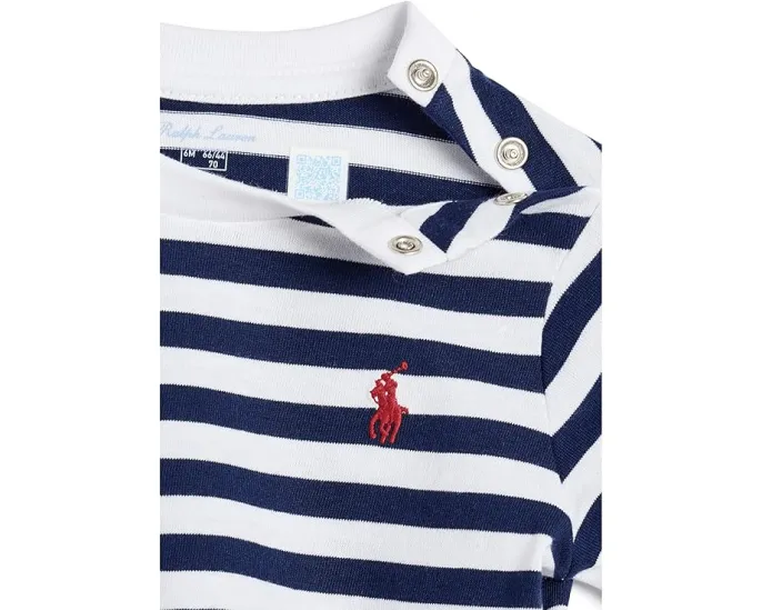 Детская футболка из хлопка джерси с полосками Polo Ralph Lauren