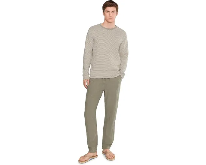 Брюки Faherty Linen Drawstring из мягкого льна с манжетами и карманами