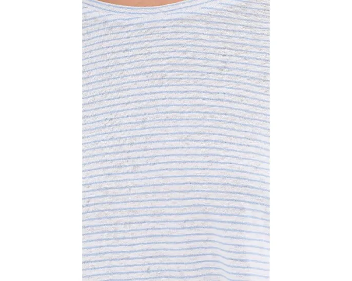 Полосатая футболка с длинным рукавом и круглым вырезом из органического льняного джерси Eileen Fisher