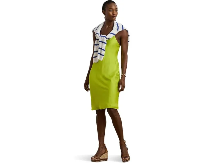 Платье-комбинация Featherweight Charmeuse от Lauren Ralph Lauren с разрезом