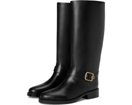 Кожаные ботинки COACH Madeline на низком каблуке с молнией сбоку