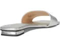 COACH босоножки Sculpted C Metallic Leather Flat Sandals кожаные серебристые