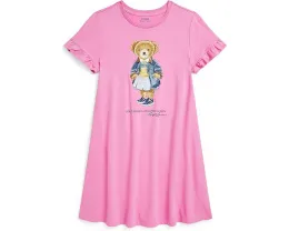 Платье из хлопкового джерси с медвежонком Polo Ralph Lauren Kids для детей постарше