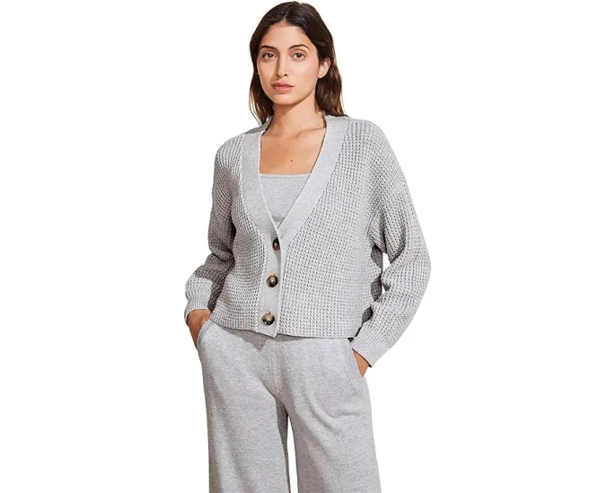 Короткий кардиган Eberjey Recycled Sweater Cropped Cardigan из переработанного хлопка