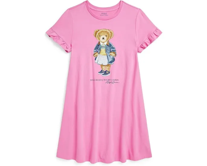 Платье из хлопкового джерси с медвежонком Polo Ralph Lauren Kids для детей постарше