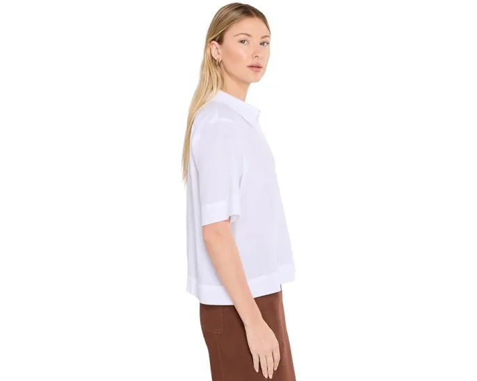 Белая блуза Eileen Fisher из органического хлопка с классическим воротником