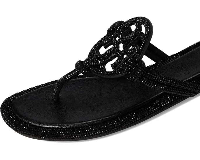 Сандалии Tory Burch Miller Knotted Pave с заклепками и стелькой из овечьей кожи