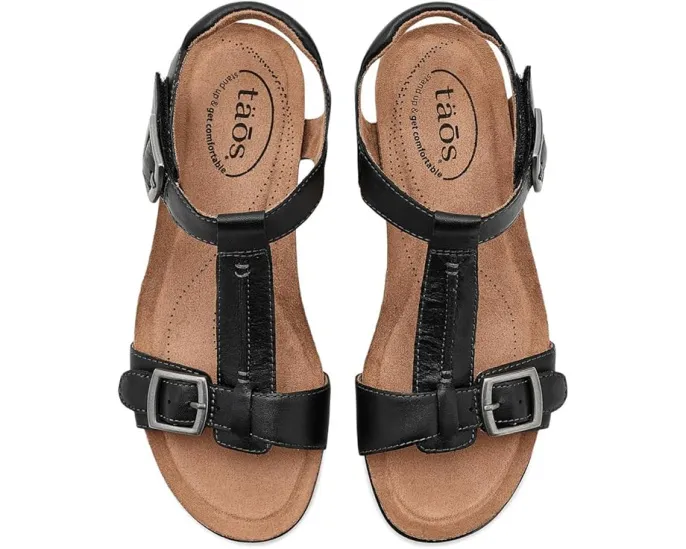 Сандалии Taos Footwear Top Notch на танкетке с кожаным верхом и декоративными пряжками