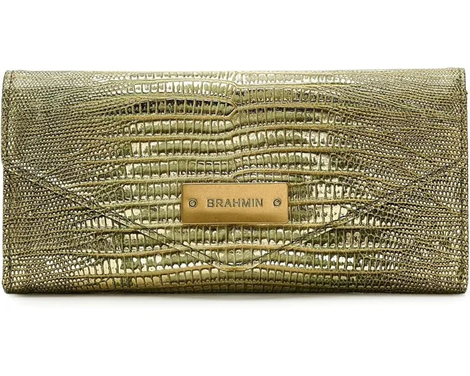 Дорожный кошелек Veronica от Brahmin с металлическим блеском и карманами