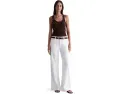 Джинсы Saige Wide Leg из мягкого денима белого цвета с высокой посадкой AG Jeans