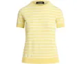 Striped Cotton Short-Sleeve Sweater