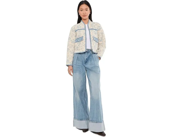 Стеганая куртка Love Song Floral Quilted Jacket с цветочным принтом на молнии