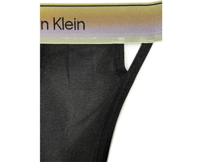 Calvin Klein трусы-стринги Icon Mesh Thong из черной сетки