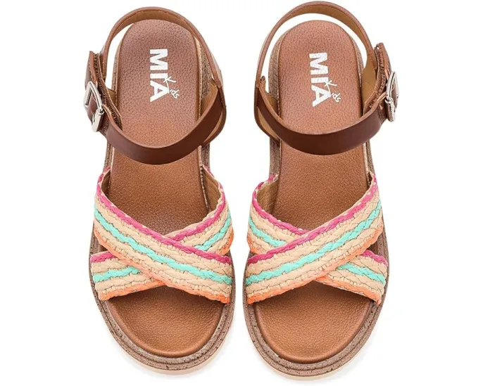 Детские сандалии Mia Kids Zhella на танкетке с плетеными ремешками