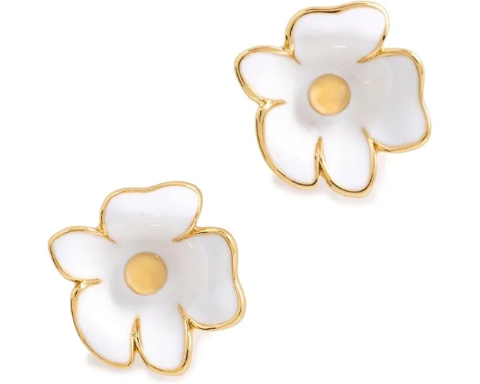 Серьги-гвоздики Golden Bloom Flower Studs от Kate Spade New York с перламутром